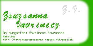 zsuzsanna vavrinecz business card